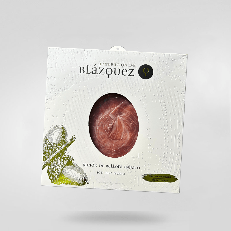 JAMÓN DE BELLOTA IBÉRICO CORTADO A CUCHILLO - ATM 50 % RAZA IBÉRICA